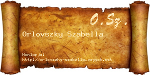 Orlovszky Szabella névjegykártya